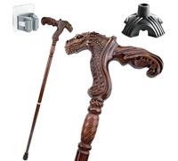 Solid Wood Animal Head Shaped Cane, Ergonomic Handle, Non-Slip and Wear-Resistant, Easy to Carry Unisex Also an Essential Travel Companion for the Elderly