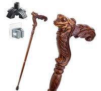 Solid Wood Animal Head Shaped Cane, Ergonomic Handle, Non-Slip and Wear-Resistant, Easy to Carry Unisex Also an Essential Travel Companion for the Elderly