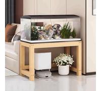 Solid Wood Aquarium Stand, 2-Tier Fish Tank Storage Shelf, Multi-Purpose Reptile Display - Tank Not Included