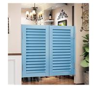 Solid Wood Auto Close Barn DoorsDouble Half Swinging Door for Bar Porch EntranceAdjustable Widths 30/36/45/52/60in (Blue W134*H90cm)
