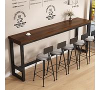 Solid Wood b TableNarrow Rectangle Bar Counter Height Table with Metal Base for Kitchen Coffee Shop Dining Roomrfect for Small Spaces (55.1x11.8x41.3in)