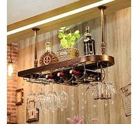 Solid Wood Bar Counter Wine Rack, Hanging Wine Glass Holder, Wine Storage Shelf Decoration, European Creative Wine Hanger Organizer Rack, Upside Down Home Storage Holder