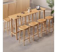 Solid Wood Bar Height Table, 55.1 X 15.7 In Narrow Pine Pub Table, Long Rectangle Counter Table For Kitchen Balcony, Natural, Stool One Color 160 * 40 * 105cm/6 3 * 15.7 * 41.3in