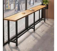 Solid Wood Bar Height Table, Rectangle Dining Table with Sturdy Metal Frame, Industrial Design for Kitchen, Living Room, Cafe, and Narrow Spaces