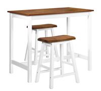 vidaXL Bar Table and Stool Set 3 Pieces Solid Wood UK NEW
