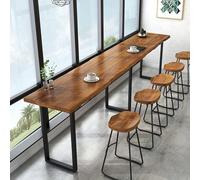 Solid Wood Bar Table , High Pub Table for Hallway or Window, Narrow Design, Natural Table Edge, Adjustable Height 15.7in, Fits Spaces 47.2-63in Long