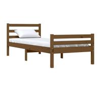 vidaXL Bed Frame Honey Brown Solid Wood 75X190 cm Small Single, Brown