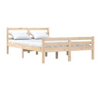 vidaXL Bed Frame without Mattress White Solid Wood 150x200 cm King Size King Size