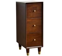 Solid Wood Bedroom Storage Cabinet with 3/4/5 Drawers Narrow 16cm Height Nightstand Kitchen nizer Multi-Purpose Shelving Unit (Brown 30x40x71cm)