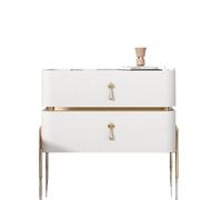 Solid Wood Bedside Table - Minimalist Slate Design for Master Bedroom & Nightstand (40CM Height) - Ideal for Bedroom Storage and Decor, Durable and Stylish