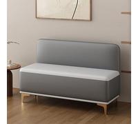 Solid Wood Bench with High Backrest Upholstered Shoe Bench for Entryway Living Room Office Hallway 47.2" Wide No Storage Option Stylish Footrest