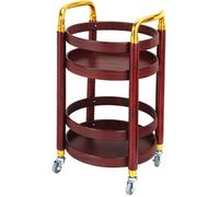 Solid Wood Beverage Cart with Wine Holder 2-Tier Mobile Serving Trolley for Drinks and Wine Perfect for Home Kitchen and Hotel Use Rustic Style