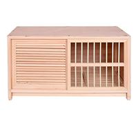 Solid Wood Bird Aviary Cage for Breeding & Carrier Pigeons, Sliding Doors & Shutters, Natural Finish, 80x40x45cm - Ideal Pet Bird Nest Box & Coop
