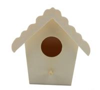 Solid Wood Birdhouse for Outdoor Installation as a Safe For Nesting Spot for Wild Birds in Home Gardens (D)