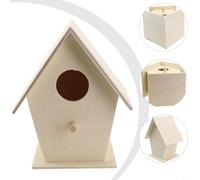 Solid Wood Birdhouse for Outdoor Installation as a Safe For Nesting Spot for Wild Birds in Home Gardens (A)