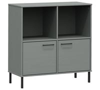 Solid Wood Bookcase with Metal Legs OSLO Book Storage Multi Colours vidaXL
