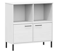 Solid Wood Bookcase with Metal Legs OSLO Book Storage Multi Colours vidaXL
