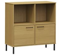 Solid Wood Bookcase with Metal Legs OSLO Book Storage Multi Colours vidaXL