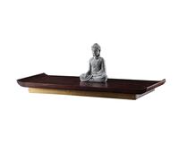 Solid Wood Buddha Altar Table with Pull-Out Plate Wall-Mounted Meditation & Prayer Shelf for Living Room Bedroom & Office Sanctuary (Medium Brown)