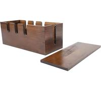 Solid Wood Cable Organizer Storage Hub For Electronic Devices Multifunctional Wooden Box Neat Cord Management Sturdy Open Design For Home Office(Dark brown) - - Winter Maintenance Solution for Clea...