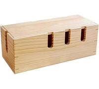Solid Wood Cable Organizer Storage Hub For Electronic Devices Multifunctional Wooden Box Neat Cord Management Sturdy Open Design For Home Office(light brown) - - Winter Maintenance Solution for Cle...