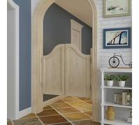 Solid Wood Cafe Doors, Double Louvered Half Door with Hinges, Two-Way Open, Auto Close, Western Cowboy Style Partition Door for Kitchen Bar and Hallway