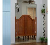 Solid Wood Cafe Doors, Double Louvered Half Door with Hinges, Two-Way Open, Auto Close, Western Cowboy Style Partition Door for Kitchen Bar and Hallway