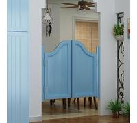 Solid Wood Cafe Doors, Double Louvered Half Door with Hinges, Two-Way Open, Auto Close, Western Cowboy Style Partition Door for Kitchen Bar and Hallway