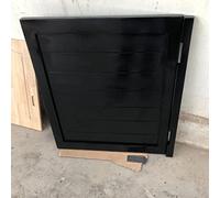 Solid Wood Café Swing Door Black Louvered Half Waist Saloon Door 2-Way Swing Kitchen & Nursery Interior Door Retro Cowboy Bar Door with Hinges Single Panel Design