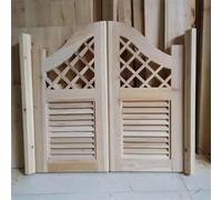 Solid Wood Cafe Swing Doors - Auto Close Indoor Bar Entry for Malls & Kitchens - White 30x32in - Stylish Partition for Parlors & Butler Pantries