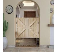 Solid Wood Cafe Swing Doors - Auto Close Saloon Doors for Kitchen, Bar & Restaurant - Durable & Elegant Devise(Wood,110x80cm)