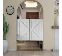 Solid Wood Cafe Swing Doors - Auto Close Saloon Doors for Kitchen, Bar & Restaurant - Durable & Elegant Devise(White,85x100cm)