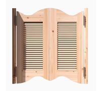 Solid Wood Cafe Swing Doors - Unpainted Hind Design for Kitchen, Shop, Pub Entrances & Corridors - 110x100cm (43.31x39.37in) -, Slish, Easy Inllat
