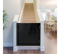 Solid Wood Cafe Swinging Doors 90cm - Two-Way Half Size Doors for Bar, Kitchen, Bathroom - Slish Black Entrance Door (W50xH90cm) - & Ele Design