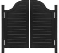 Solid Wood Cafe Swinging Doors - Elegant Double Door with Stainless Steel Hinges for Kitchen, Bathroom(Black,75x70cm)