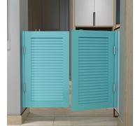 Solid Wood Cafe Swinging Doors - Elegant Indoor Louvered Saloon Doors with Durable Metal Hinges for Kitchen, Bedroom(Green,80x80cm)