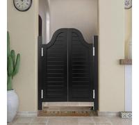 Solid Wood Cafe Swinging Doors - Elegant Interior Double Door for Kitchen, Bathroom, and Commercial Spaces(Black,90x70cm)
