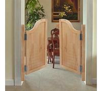 Solid Wood Cafe Swinging Doors - Elegant Saloon Doors with Stainless Steel Hinges for Kitchen, Bar, and Restaurant(Wood,80x80cm)