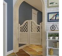 Solid Wood Cafe Swinging Doors, Saloon Cafe Doors Louvered 36 inch, Indoor Swinging Doors with Self-Closing Hinges, Retro Style Home Decor Fence Door Gate for Doorway (Color : Natural, Size : W 75cm
