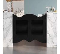 Solid Wood Cafe Swinging Doors, Saloon Swing Door with Hinges, Two-Way Open Room Privacy Partition for Kitchen Shop Entrance Partition Pub(Black,125x100cm(49.2x39.4in))