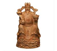 Solid Wood Carved Buddha Statue Of God Of Wealth Modern Art Handmade Lucky Buddha Statue Home Decoration Statue