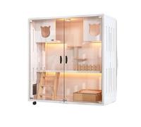 Solid Wood Cat House - Double-Layer Indoor Shelter for Cats, Cozy & Private Pet Retreat, Durable Kitty Home, Stylish Cat Furniture for Comfort & Security