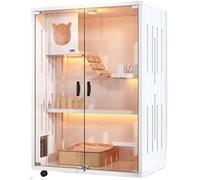 Solid Wood Cat House Indoor Pet Cage Double-layer Cabinet Cat Room Pet Nest