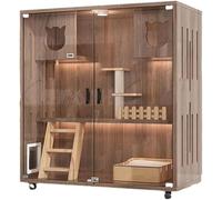 Solid Wood Cat House Indoor Pet Cage Double Layer Villa Cabinet Nest