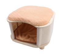 Solid Wood Cat House Stool Crafted for Cats and Humans, Suitable for All Weather Conditions Multifunctional Design with a Stool for Home