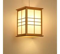 Solid Wood Ceiling Pendant Lamp Japanese Style Personality Restaurant Light Creativity Chandelier E27 Kitchen Farmhouse Parchment Hanging Lantern