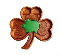 Solid Wood Charcuterie Board Styled as a Cow with Internal Partitions Optimized for Fruits Cheese Meats and Side Items (Pig)