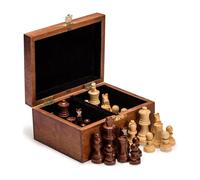 Solid Wood Chess Set, Portable Storage Board with Travel Case for Beginners & Professional Players