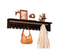 Solid Wood Coat Rack with Piano Keys Modern Space-Saving Design Unique Foldable Hooks for Coats Black Finish 12-Key 79 * 18.4 * 12cm - Stylish Home nizer
