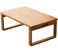 Solid Wood Coffee Table - Creative Folding Low Table for Balcony and Bay Window - Japanese Style Computer Desk and Tea Table - Compact Design for Small Spaces